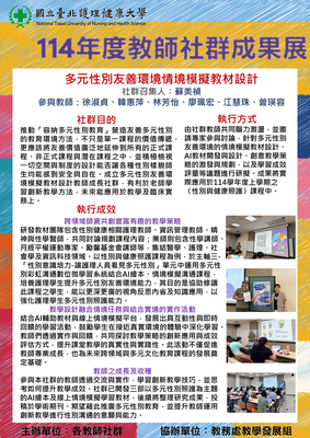114-29 多元性別友善環境情境模擬教材設計