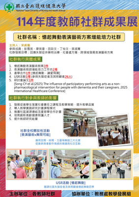 114-01 憶起舞動表演藝術方案增能培力社群
