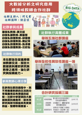 114-13 大數據分析之研究應用跨領域教師合作社群