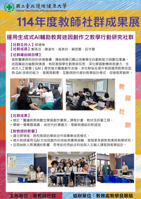 114-02 運用生成式AI輔助教育迷因創作之教學行動研究社群